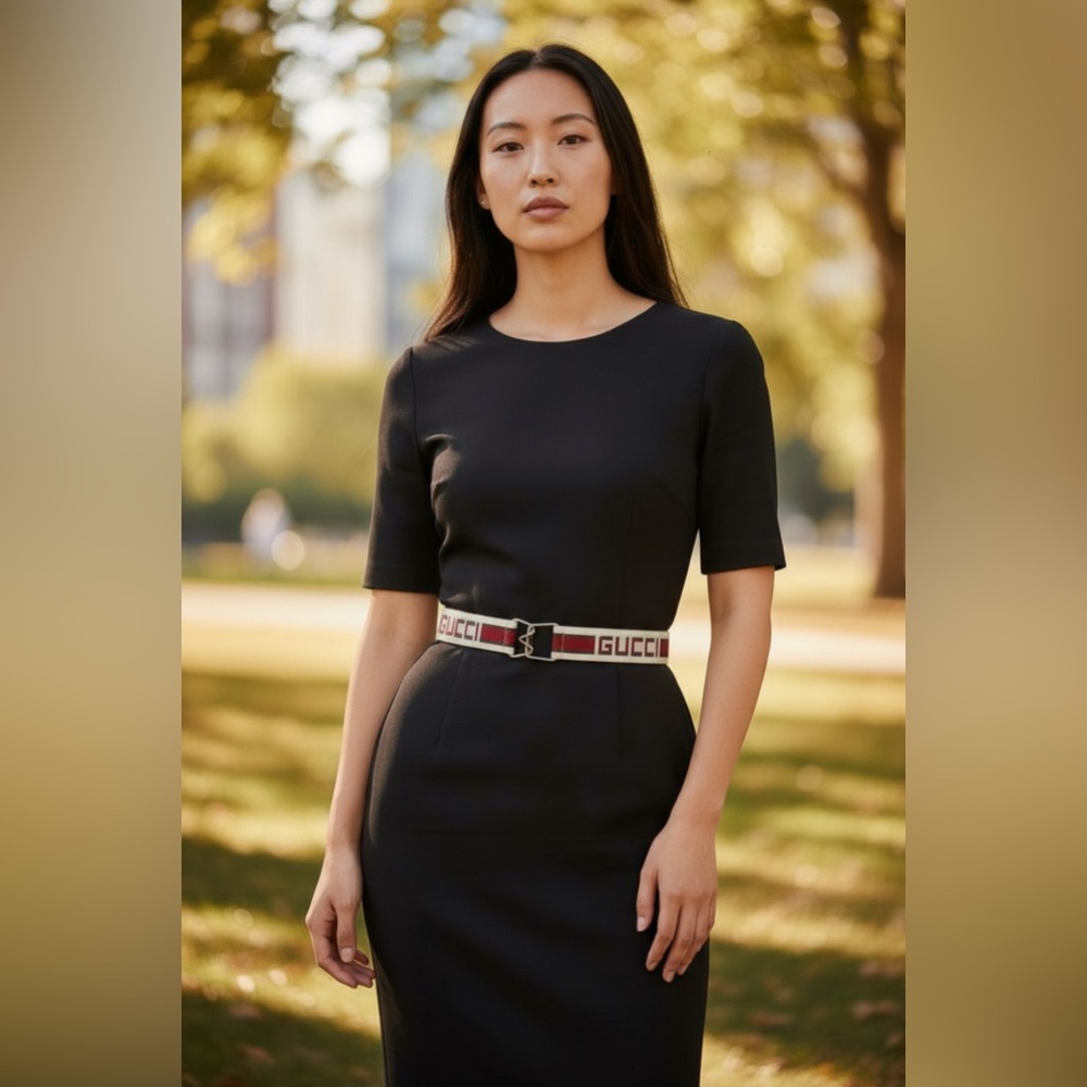 Gucci Women’s Elastic Sherry Line/Web Belt 95cm